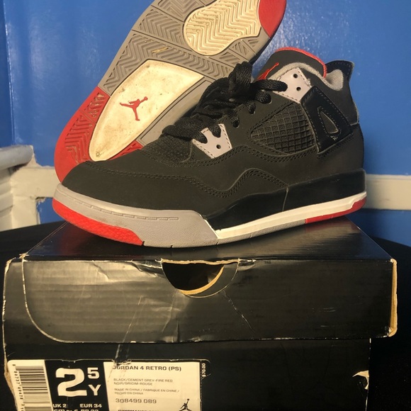 2012 Air Jordan Retro 4s Black Cement/Bred